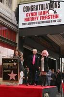 LOS ANGELES, APR 11 -  Marissa Jaret Winokur, Harvey Fierstein, Cyndi Lauper at the Harvey Fierstein and Cyndi Lauper Hollywood Walk of Fame Ceremony at the Pantages Theater on April 11, 2016 in Los Angeles, CA photo