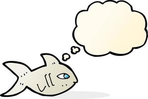 cartoon fish with thought bubble vector