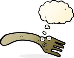 cartoon fork with thought bubble vector