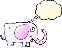 caricatura, elefante bebé, con, burbuja del pensamiento vector