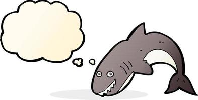 cartoon shark with thought bubble vector