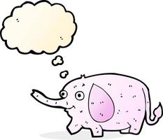 cartoon funny little elephant with thought bubble vector