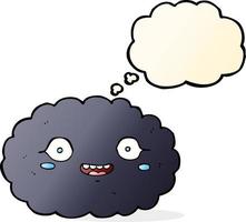 happy cartoon cloud with thought bubble vector