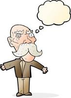 cartoon angry old man with thought bubble vector