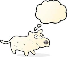 cartoon happy little dog with thought bubble vector