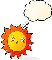 cartoon sun with thought bubble vector