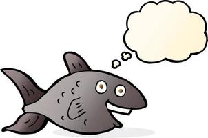 cartoon fish with thought bubble vector