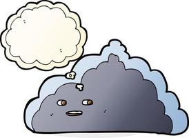 cartoon cloud with thought bubble vector