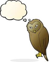 cartoon owl with thought bubble vector