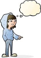 cartoon pointing teenager with thought bubble vector