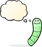 cartoon worm with thought bubble vector
