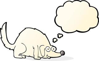 cartoon happy dog with thought bubble vector