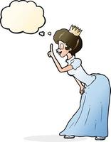 cartoon princess with thought bubble vector