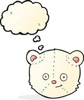 cartoon polar bear head with thought bubble vector