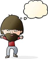 cartoon happy man with beard with thought bubble vector