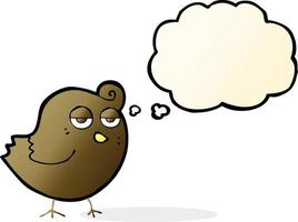 cartoon bird with thought bubble vector