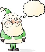 cartoon santa claus with thought bubble vector