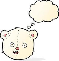 cartoon polar teddy bear head with thought bubble vector