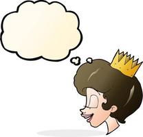 cartoon princess with thought bubble vector