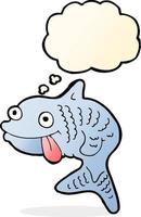 cartoon fish with thought bubble vector