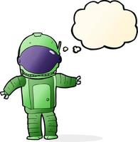 cartoon astronaut with thought bubble vector