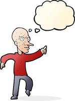 cartoon angry old man with thought bubble vector