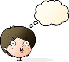 cartoon amazed expression with thought bubble vector