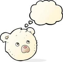 cartoon polar bear face with thought bubble vector