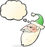 cartoon santa face with thought bubble vector