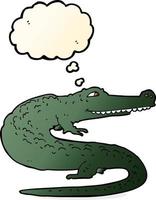 cartoon crocodile with thought bubble vector