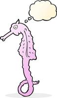 cartoon sea horse with thought bubble vector