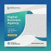 Digital business agency template social media post and banner with modern green color. Modern square vector design to promote business idea