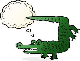 cartoon crocodile with thought bubble vector