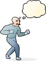 cartoon victorian boxer with thought bubble vector