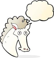 cartoon horse head with thought bubble vector