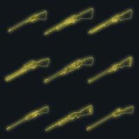 Hunting rifle icons set vector neon