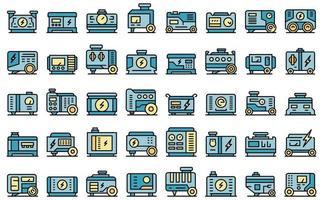 Power generator icons set vector flat