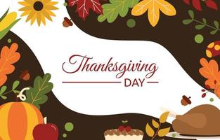 Happy Thanksgiving Day Food Background Thanks Giving vector