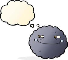 cartoon happy rain cloud with thought bubble vector