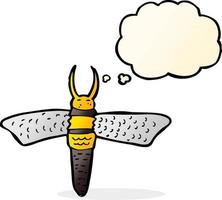 cartoon bug with thought bubble vector