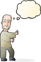 cartoon angry old man with thought bubble vector