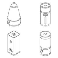 Humidifier icons set vector outline