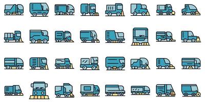 Sweeper icons set vector flat