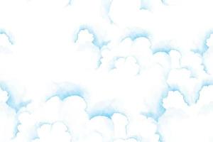 nubes en el cielo azul para el fondo con fondo azul de textura de acuarela. patrón sin costuras de cielo y nubes. vector