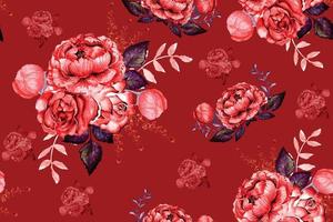 Seamless pattern rose and flower with watercolor for fabric and wallpaper.floral botany background vector