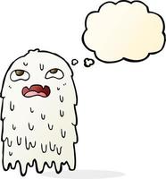 gross cartoon ghost with thought bubble vector