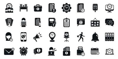 Rush job icons set simple vector. Internet boss vector