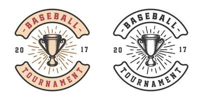 Vintage baseball sport logo, emblem, badge, mark, label. Monochrome Graphic Art Illustration Vector