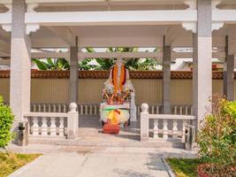 chenghai.shantou.China-02 April 2018.Large joss stick pot and King taksin statue in Grave of King Taksin at chenghai district shantou city China.the great king of Thailand who save Thailand in history photo