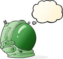 casco de astronauta de dibujos animados con burbuja de pensamiento vector